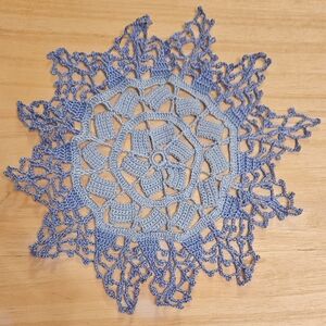 Handmade Blue Crochet Doily